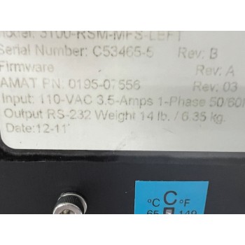 AMAT 0195-07556 Neutronics 3100-RSM-MFS-LEFT O2 Analyze